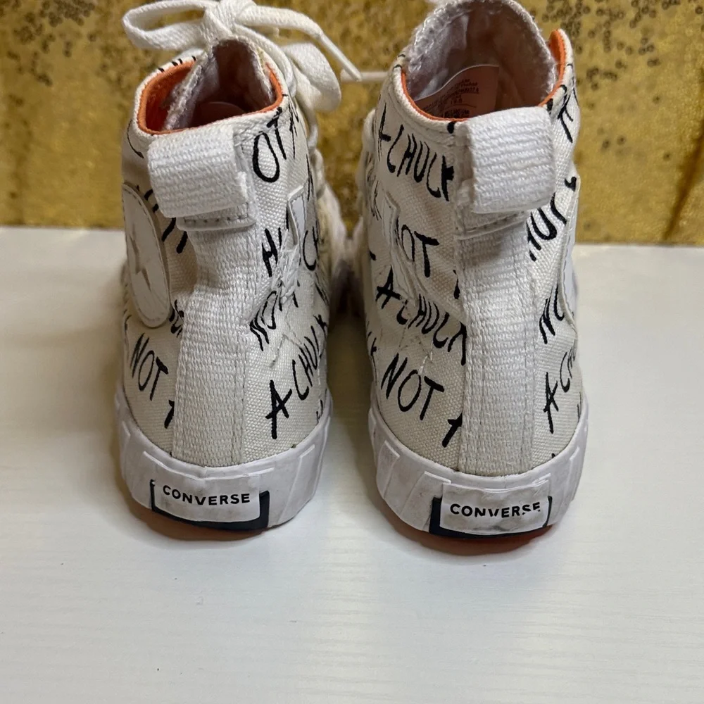 Convers Chuck 70 High Sneakers - White and Orange featuring “Not a Chuck” UNISEX